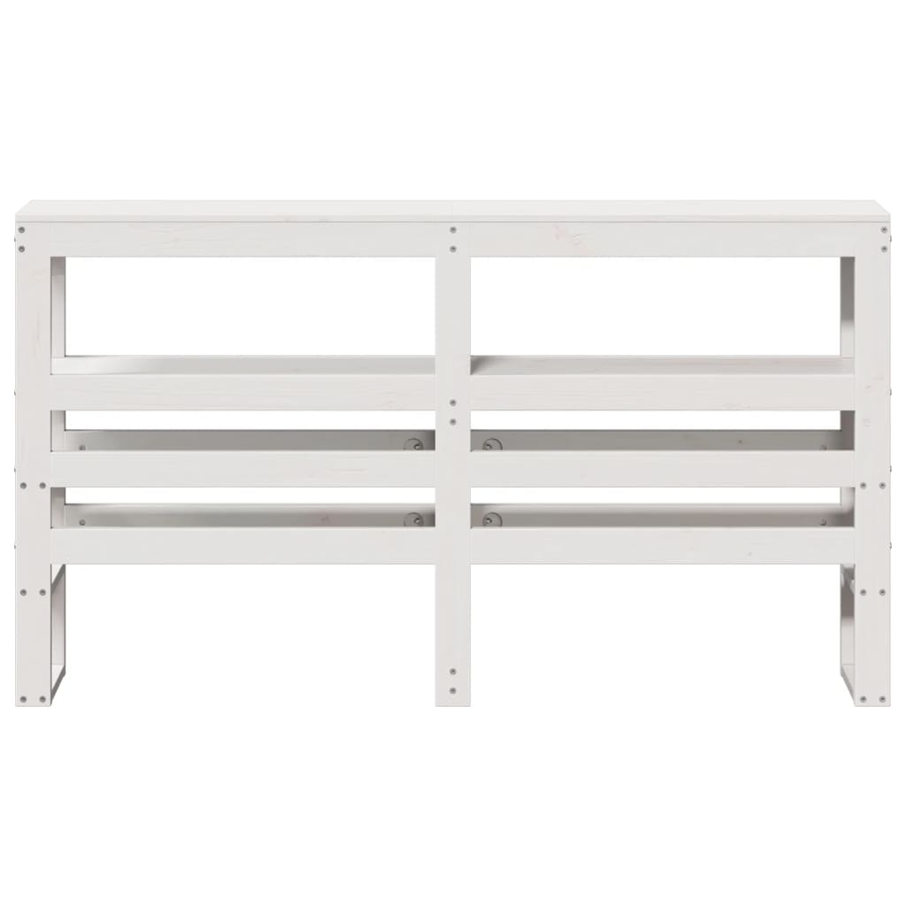 Headboard with Shelves White 160 cm Solid Wood Pine